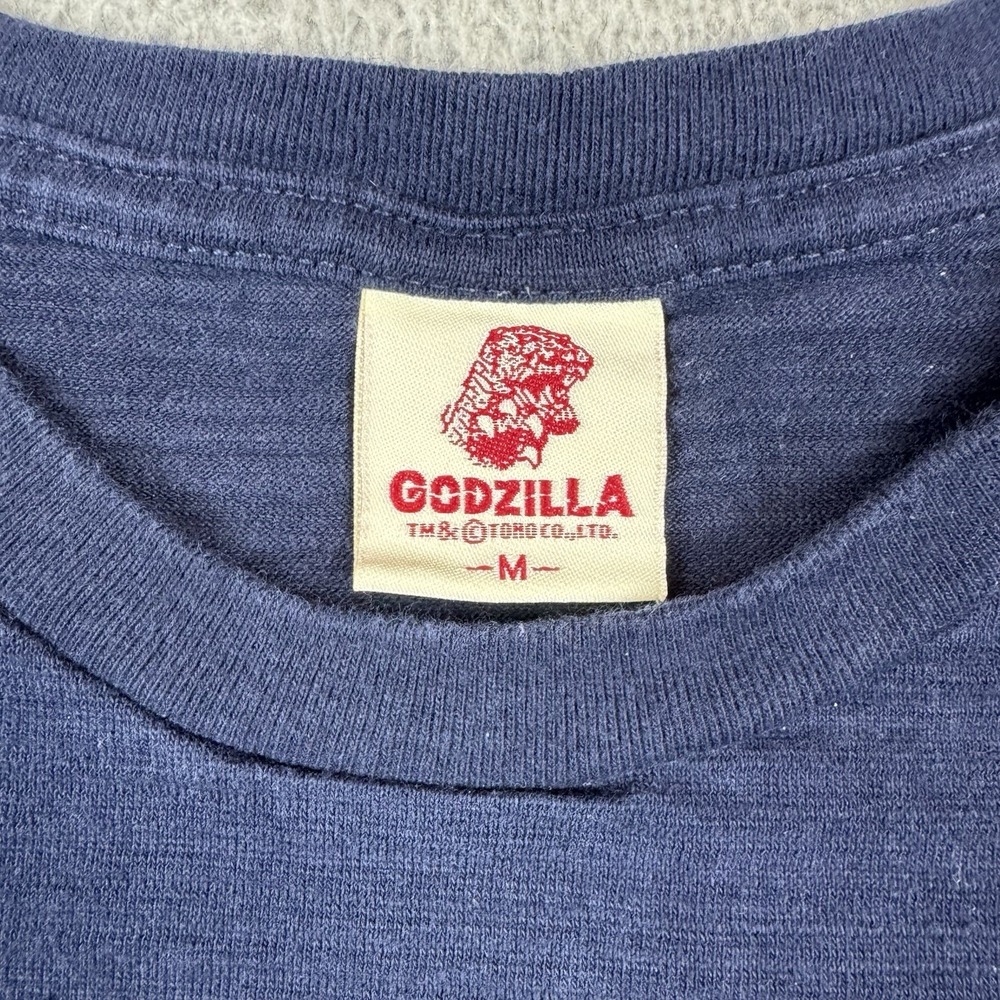 Godzilla Toho T Shirt Medium Limited Edition Blue Japanese Woodblock Hokusai - Picture 3 of 12